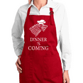 thumbnail image 1 of Wild Bobby, Dinner Is Coming Funny GoT Dire Wolf Kitchen Cooking Apron with Pockets Kitchen Cooking Apron Graphic Apron with Pockets, 1 of 1