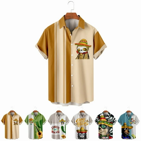 

LANLIN Youth Adult Casual Shirts Regular Fit Slim-Fit Bowling Shirts Size 100-170/XXS-8XL