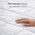thumbnail image 5 of Continental Bedding Harmony Quilted Breathable Mattress Pad Cover - 100% Cotton with 18" Deep Pocket, Soft, Cooling, Hypoallergenic - Queen, 5 of 7