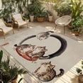 thumbnail image 2 of Outdoor Rug 3x5 ft Lucky Cat Outdoor Large Area Rug Non Slip Rubber Cute Japanese Style Linen Front Door Mat RV Rug Camping Carpet Patio Outdoor Rugs for Backyard Balcony Deck Porch Indoor, 2 of 9