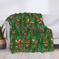 thumbnail image 3 of Yiaed Mask And Palm Leaves Print Blanket Throw Blanket Soft Cozy Flannel Blanket for Home Bed Sofa Couch Chair-40"x30", 3 of 6