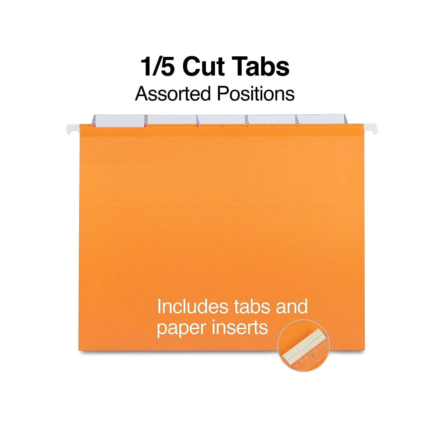 Staples Reinforced Hanging File Folders 5-Tab Letter Size Asst. Colors 25/BX 813110
