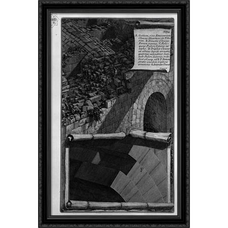The mouth of the Cloaca Maxima 28x40 Large Black Ornate Wood Framed Canvas Art by Giovanni Battista Piranesi