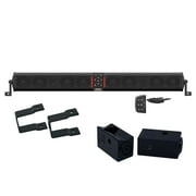 Wet Sounds STEALTH-XT-12-B STEALTH XT 12 Speaker All-In-One Amplified Bluetooth Soundbar With Remote – Black with Slider Brackets and 1.00" Square Clamps