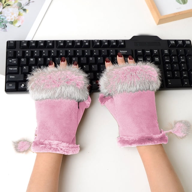 Gants Demi-Doigt Gants d'Hiver Chauds Gants pour Femmes Gants Clavier Gants Demi-Doigt Réels Gants en Caoutchouc Gants à Ongles Moyens Gants en Latex Gants de Travail Gants Jetables Gants en Latex Moyens Petits