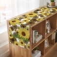 thumbnail image 6 of Table Runners 72 Inches Long Dress Scarves, Spring Flowers Farmhouse Kitchen/Dining Table Runner, Coffee Tablerunners, Farmhouse Botanical Brown Yellow Daisy 14x72 Inch, 6 of 9