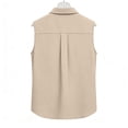 thumbnail image 7 of Ltctricy Women's Plus Size Tank Tops Collared Pleated Sleeveless Button down Shirts Business Casual Tunic Blouses, 7 of 7