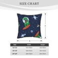 thumbnail image 4 of Kll Dinosaur Astronaut Space Surfing Decorative Throw Pillow Covers Velvet Soft For Couch Sofa Bedroom Living Room Outdoor -20"X20", 4 of 8
