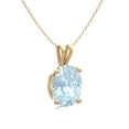 thumbnail image 5 of SuperJeweler 1 Carat Oval Shape Aquamarine Necklace In 14K Yellow Gold Over Sterling Silver, 18 Inches For Women, 5 of 5