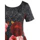 thumbnail image 3 of Camiseta Lunares Diseño Impreso Floral Tamaño Grande Rosegal Camisetas tallas grandes, 3 of 5