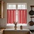 thumbnail image 5 of Tunhigl Plaid Printed 2-Piece Curtain Set, Light Filtering Window Curtains For Bedroom Kitchen Cafe, 5 of 5
