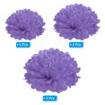 thumbnail image 3 of Uxcell 3.94"/5.91"/7.87" Tissue Pom Poms Flower Paper Flower Ball for Wedding Bridal Shower Birthday Party Backdrop Decoration 12Pcs Purple, 3 of 7