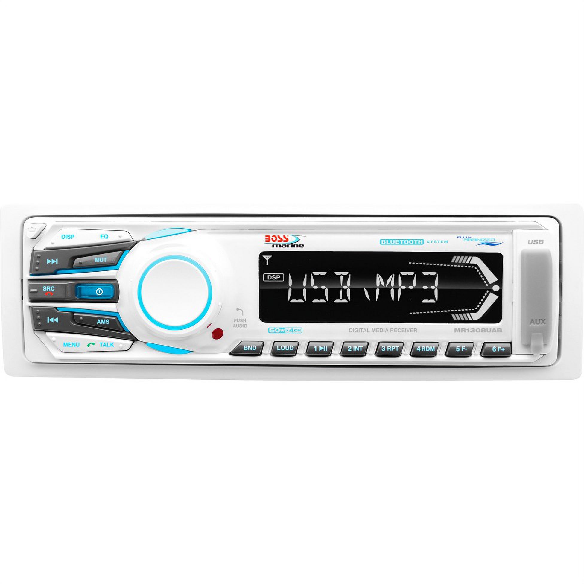 Boss Audio System Single DIN AM, FM, CD Receiver with 6.5 In. Marine Speakers and Antenna, White, Boat Accessories - image 5 of 9