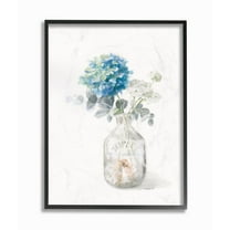 Stupell Industries Flower Jar Beach Still Life Blue Painting Framed Giclee Texturized Art by Danhui Nai
