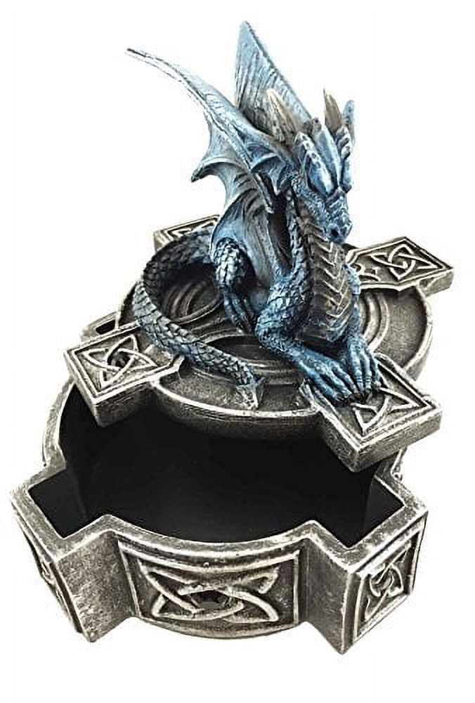 Ebros Celtic Cross Bifrost Altar Drake Dragon Jewelry Box Sculpture Trinket Box
