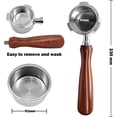 thumbnail image 2 of fafa-Coffee 51mm Bottomless Portafilter Compatible with DeLonghi Dedica EC680/EC685/EC785/EC820/EC850/EC860 SMEG Coffee Machine, Stainless Steel,Rosewood.Free with Basket, Spoon, tamper mat, 2 of 4