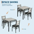 thumbnail image 3 of Compact 2-Person Dining Set,  Table & 2 Upholstered Chairs - Space-Saving for Small Kitchens, Apartments & Breakfast Nooks, Grey, 3 of 9