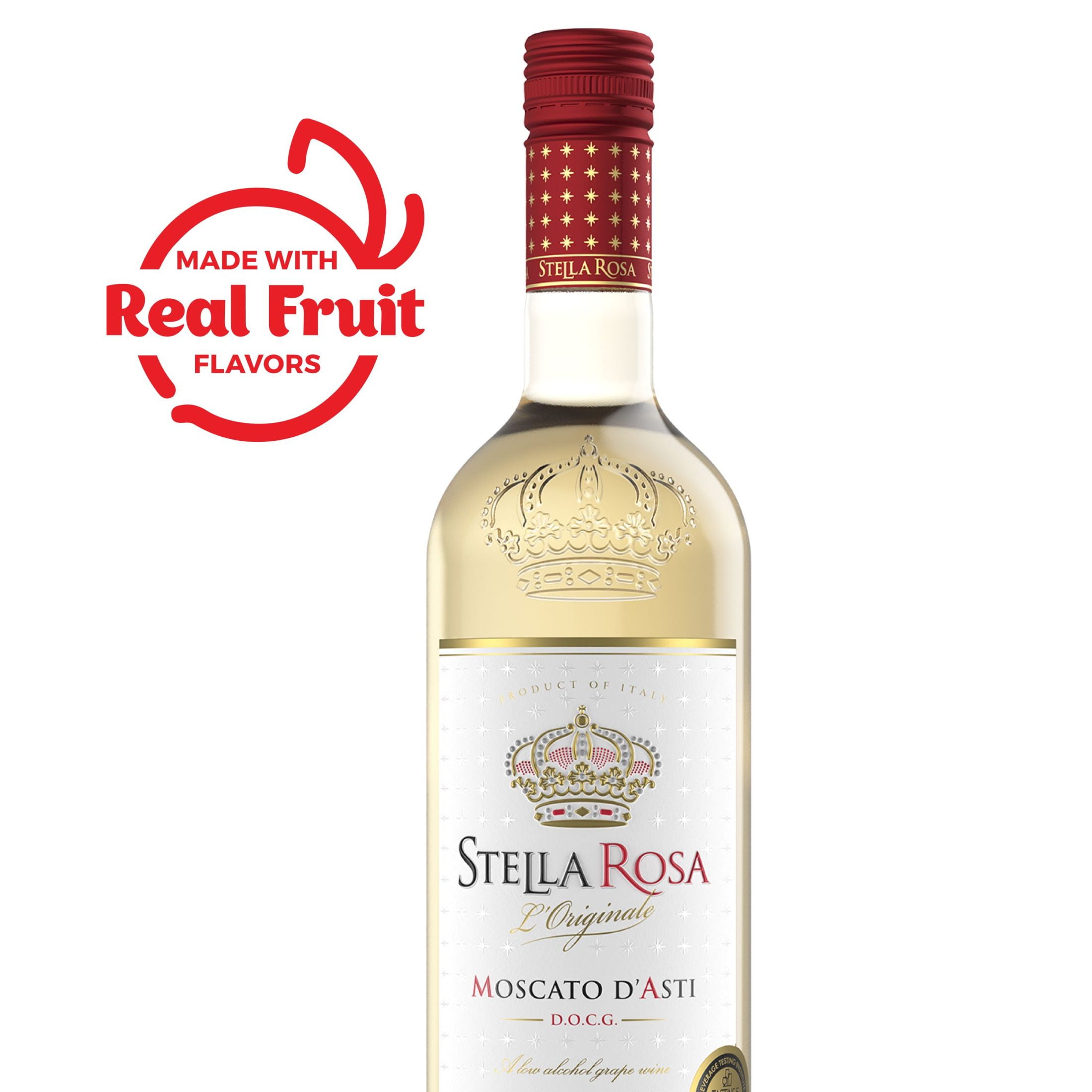 Stella Rosa Moscato d'Asti Semi-Sweet White Wine, 750ml Glass Bottle, DOCG, Piedmont, Italy