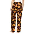 thumbnail image 3 of Picia Cartoon Pizza Womens Soft Woven Cotton Elastic Waistband Sleep Pajama Pant Lounge Sleep Pant With Pockets And Drawstring-Small, 3 of 9