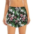 thumbnail image 2 of Sigee Lilies Flowers for Women's Athletic Shorts High Waisted Running Shorts Pocket Sporty Short Gym Elastic Workout ShortsSmall, 2 of 9