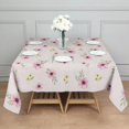 thumbnail image 3 of Pioneer Flower Floral Print Pattern Square Tablecloth, Waterproof Wipeable Spillproof Washable Table Cover for Home Kitchen Party and Daily Decor 52"x52", 3 of 6