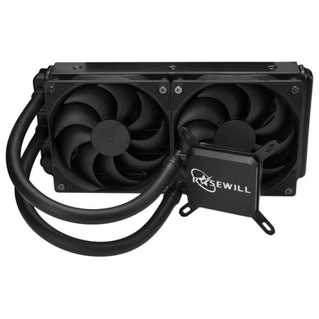 Rosewill CPU Liquid Cooler Closed Loop PC Water Cooling Two 120mm PWM Fans (Best Water Cooling Loop)