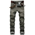 thumbnail image 2 of Mens Cargo Pants Casual Cotton Straight Ripped Hole Trousers Jeans Pants Full Length Pants Regular Straight Pant Green 3XL, 2 of 5