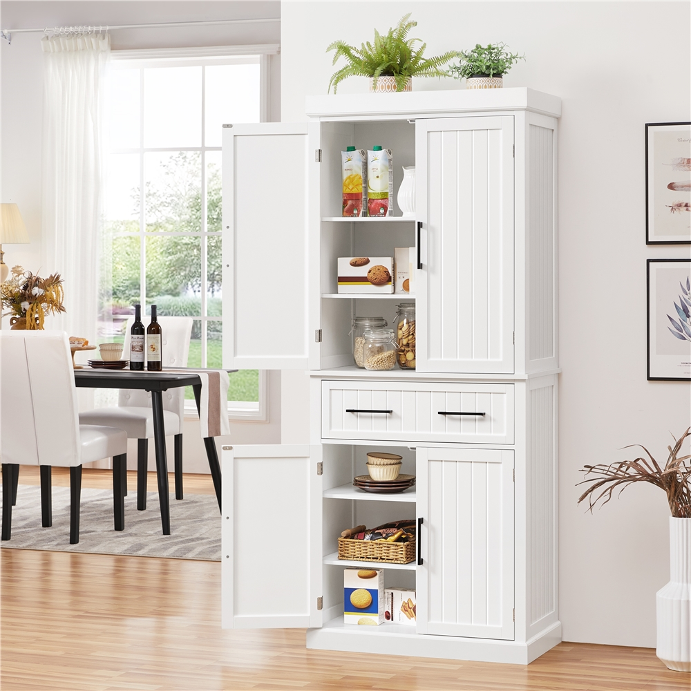 Yaheetech 72.5'' H Kitchen Pantry Cabinet with Doors and Adjustable Shelves for Kitchen, White - image 2 of 12