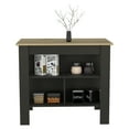 thumbnail image 7 of HQZX Kitchen Island Dozza, 3 Shelves, 35.4" H x 27.5" L,Black Wengue / Light Oak Finish, 7 of 7