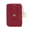 thumbnail image 1 of Tarjetero de piel para mujer con compartimento para monedas, monedero, tarjetero para hombre y mujer, color rojo, 1 of 5