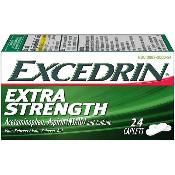 Excedrin Extra Strength Pain Reliever Caplets 24 Caplets