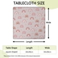 thumbnail image 2 of Pink Boho Bohemia Rainbow Hearts Pattern Square Fitted Tablecloth with Elastic Edge,Square Table Cover,Washable Elastic Table Cover for Home Kitchen Party Decor 34"x34", 2 of 6