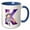 Blue/White, variant on 3drose, Cute Astronaut Monogram Initial K, 11oz Two-tone Green Mug