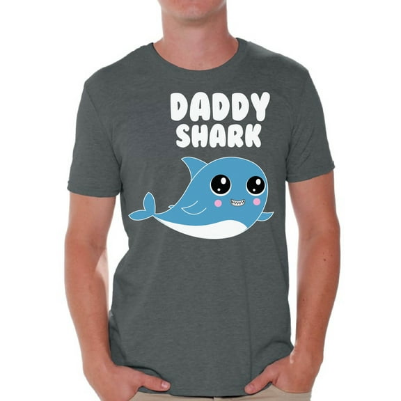 Awkward Styles Daddy Shark Shirt for Him Shark Family Men's T Shirt Family Vacation Shirts Matching Shark Shirts for Family Shark Gifts for Dad Shark Themed Party Outfit for Dad Shark Dad T-Shirt