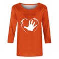 thumbnail image 4 of Fiudx Liquidación de Ofertas Flash Blusas Estampadas para Mujer, Camiseta de Manga Tres Cuartos, Top con Cuello Redondo, 4 of 4