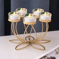 thumbnail image 4 of Fmbmuo Floral Shaped Candle Holder Iron Tray Candle Holder Glam Holiday Centerpiece, 4 of 5