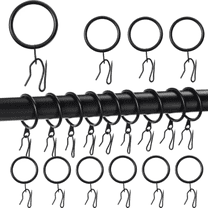 Metal Drapery Curtain Rings, 1.65 in Metal Drapery Curtain Rings with Pin Hooks for Window Door Shower (Set of 30)