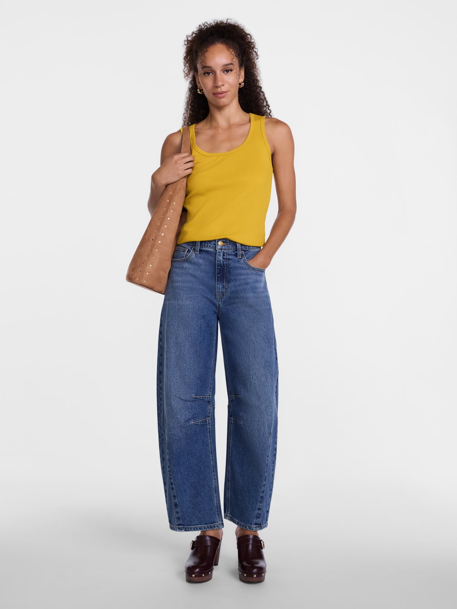 Scenario Women's Wide Ribbed Tank Top, Sizes XS-XXXL