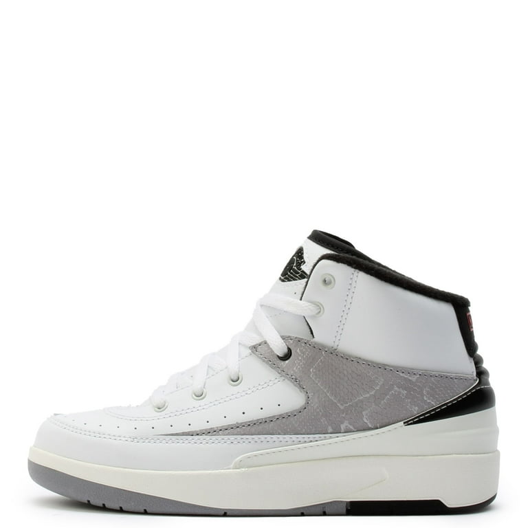 Jordan 2 Retro Preschool Kids Python Shoes White Fire Red Black Size 1