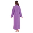 thumbnail image 3 of CATALOG CLASSICS Womens Long Robe Nightgown Button Front Housecoat Soft Chenille - Concord, MEDIUM, 3 of 9