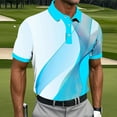 thumbnail image 2 of Alkepwun T-Shirts for Man Geometric Print Short Sleeve Collared 3-Button Collar Formal Shirt Lightweight Comfortable Breathable Golf Tops, 2 of 5