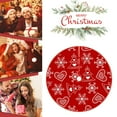 thumbnail image 4 of Hariumiu Lace-up Christmas Tree Skirt 90cm Christmas Tree Skirt Fringed Santa Claus Snowflake Tree Stocking Gift Box Print Lace-up Holiday Indoor Decoration, 4 of 7