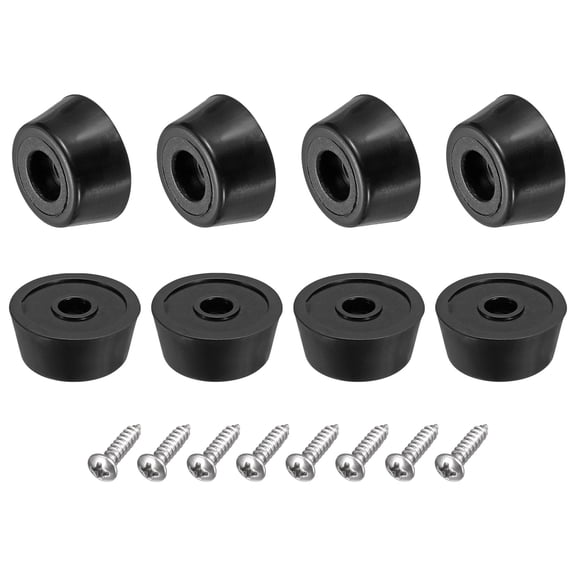 8Pack Rubber Bumper Feet, 0.39" H x 0.87" W Round Pads with Stainless Steel Washer and Screws