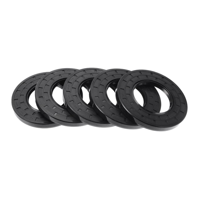 Sello de aceite universal Unique Bargains TC de doble labio con resorte de acero, anillo de sello para eje rotativo 55x100x12mm, caucho nitrilo de alta presión negro, 5 piezas