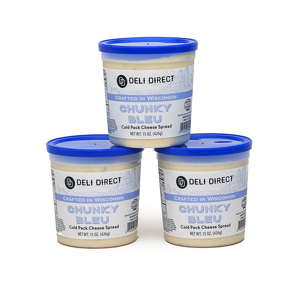 Deli Direct Wisconsin Chunky Bleu Cheese Spread (3 Packs 15oz) 45 oz