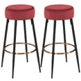 thumbnail image 1 of Duhome Elegant Lifestyle Height 30" Backless Velvet Bar Stools Set of 2 Red, 1 of 8
