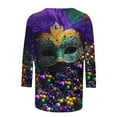 thumbnail image 5 of QATAINLAV Mardi Gras Shirts for Women Carnival Party Tunic Blouses 3/4 Sleeve 3D Print Casual Fashion Shirts Tops Multicolor S 50% Percent Off Deals Today, 5 of 6