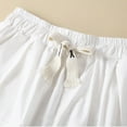 thumbnail image 6 of Shorts for Women Womens Elastic Waist Drawstring Shorts Summer Casual Solid Loose Wide Leg Short Pants Breathable Cotton Linen Ladies Shorts with Pocket, 6 of 6