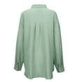 thumbnail image 7 of Sevevn Fashion Women's Summer Long Sleeve Solid Neck Blouses Pocket Top Shirt Holiday Gift Finder Mint Green XXL, 7 of 7