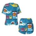 thumbnail image 5 of Naloa Transportations With Cute Animals Women's Short-Sleeved Pajama Set, Loungewear, Summer pajamas, Breathable Cozy - X-Large, 5 of 9